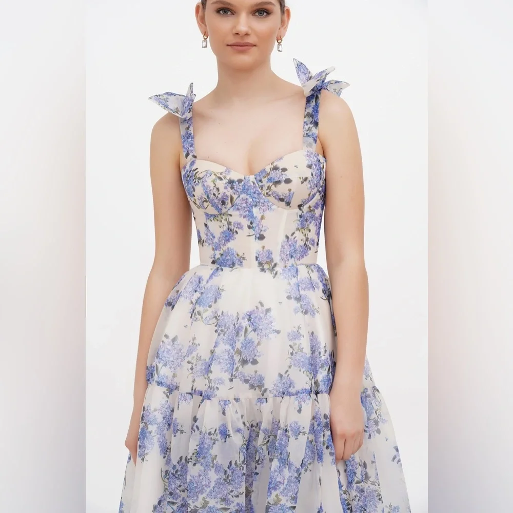 Milla Hydrangea Organza Maxi Dress - XS (Like New) - Picture 4 of 15